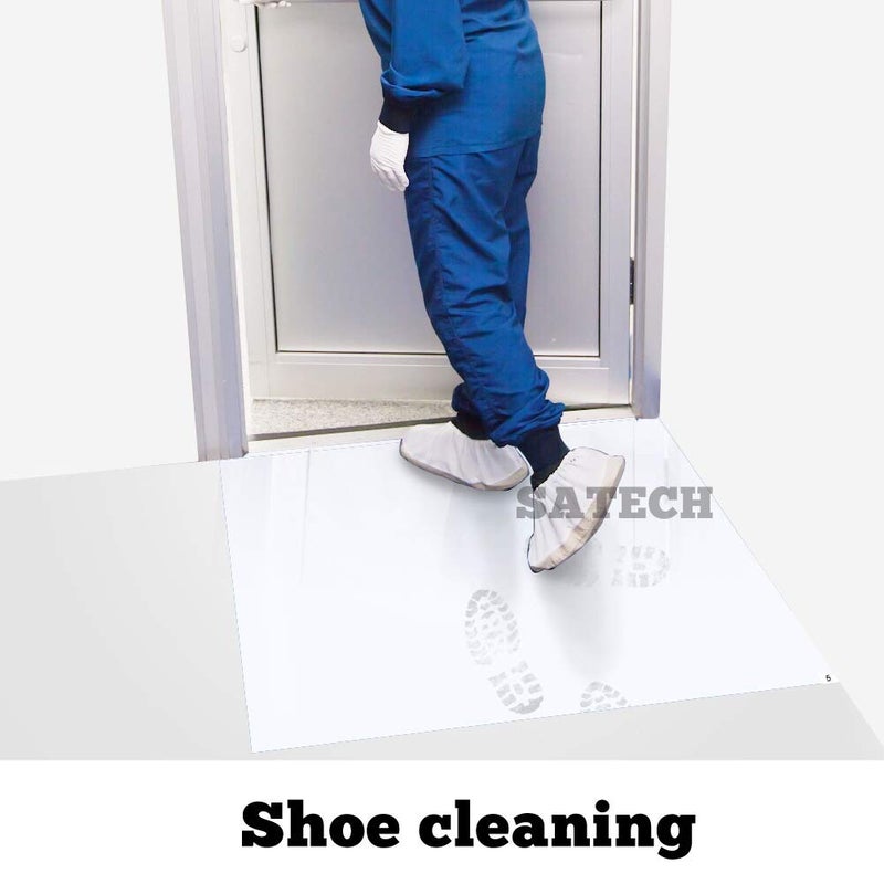 SATECH Sticky Tacky Mat 24" x 36" White with Non-Slip Base (Case of 3 Mats,30 Sheets Each,with Frame) for Cleanroom Laboratory Hospital Construction Home - Image 4